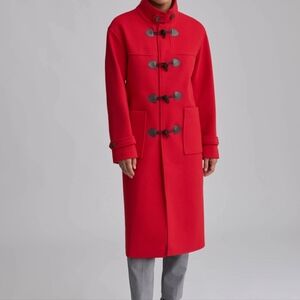 NVLT RED LONG DUFFLE COAT NWT